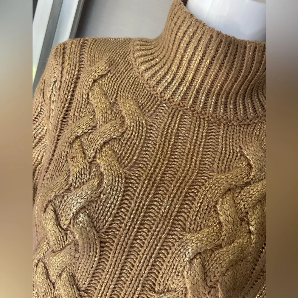 ZARA METALLIC GOLDEN SWEATER - Picture 4 of 7
